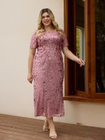 Plus Size Sequin Mermaid Mother of the Bride Dress