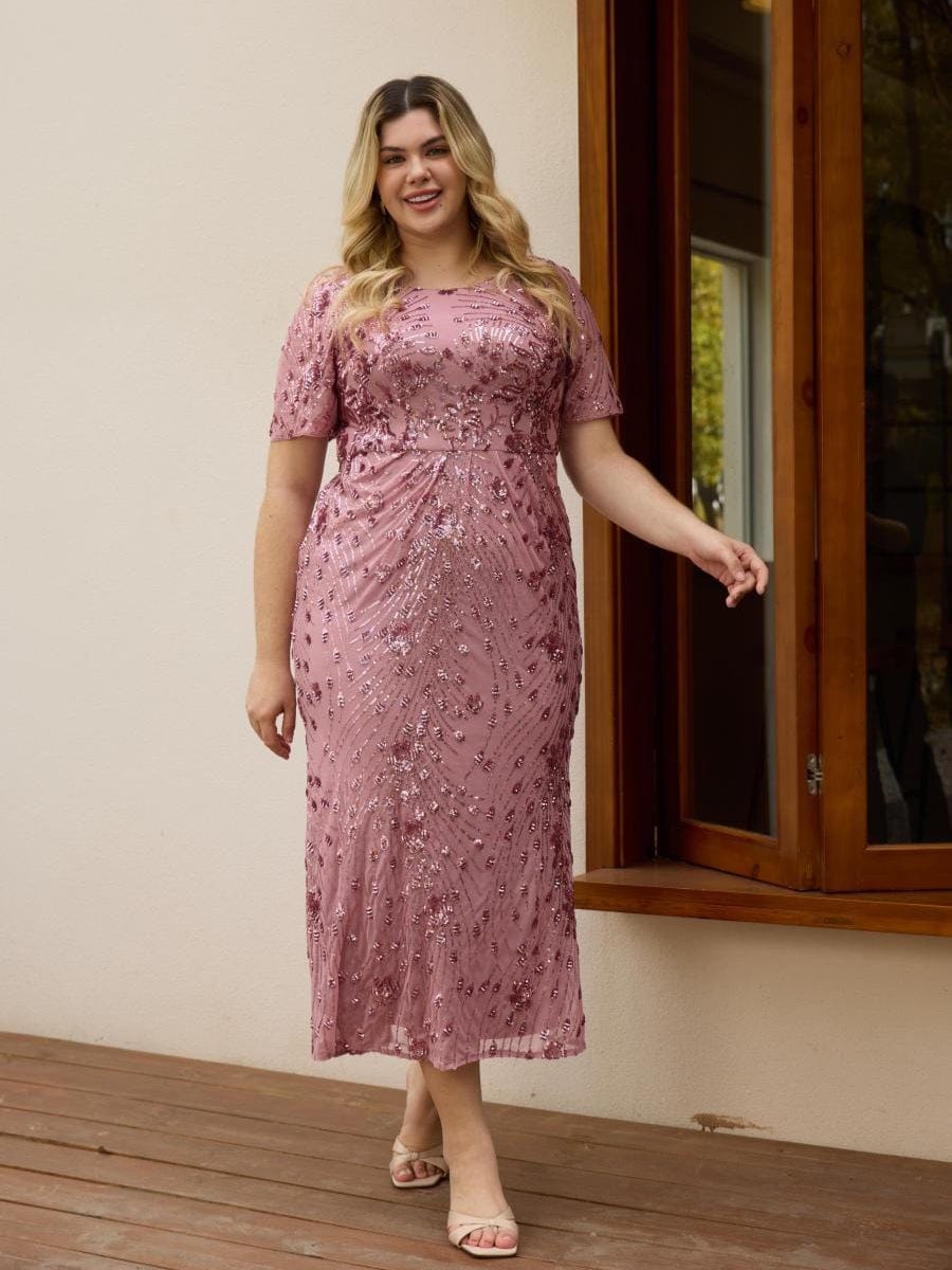 4-110299_1_8ef46e18-dacc-4347-aac4-7b3de3d86dcb Plus Size Sequin Mermaid Mother of the Bride Dress - Image 1
