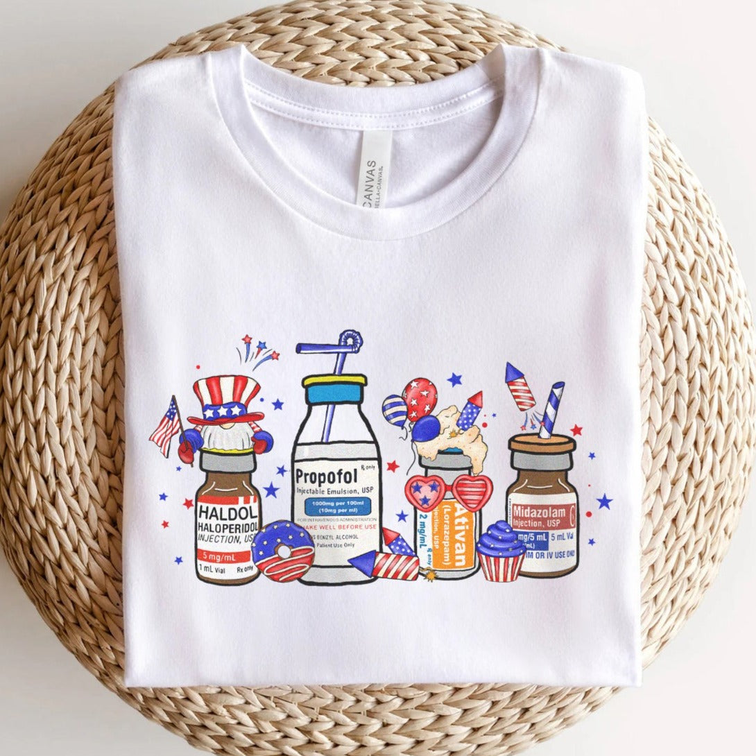 4thjulypropofolwhite Firecracker Propofol T-Shirt - Image 1