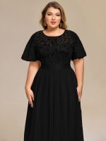 Plus Size Sequin Leaf Midi Evening Dress - Image 14