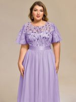 Plus Size Sequin Leaf Midi Evening Dress - Image 35