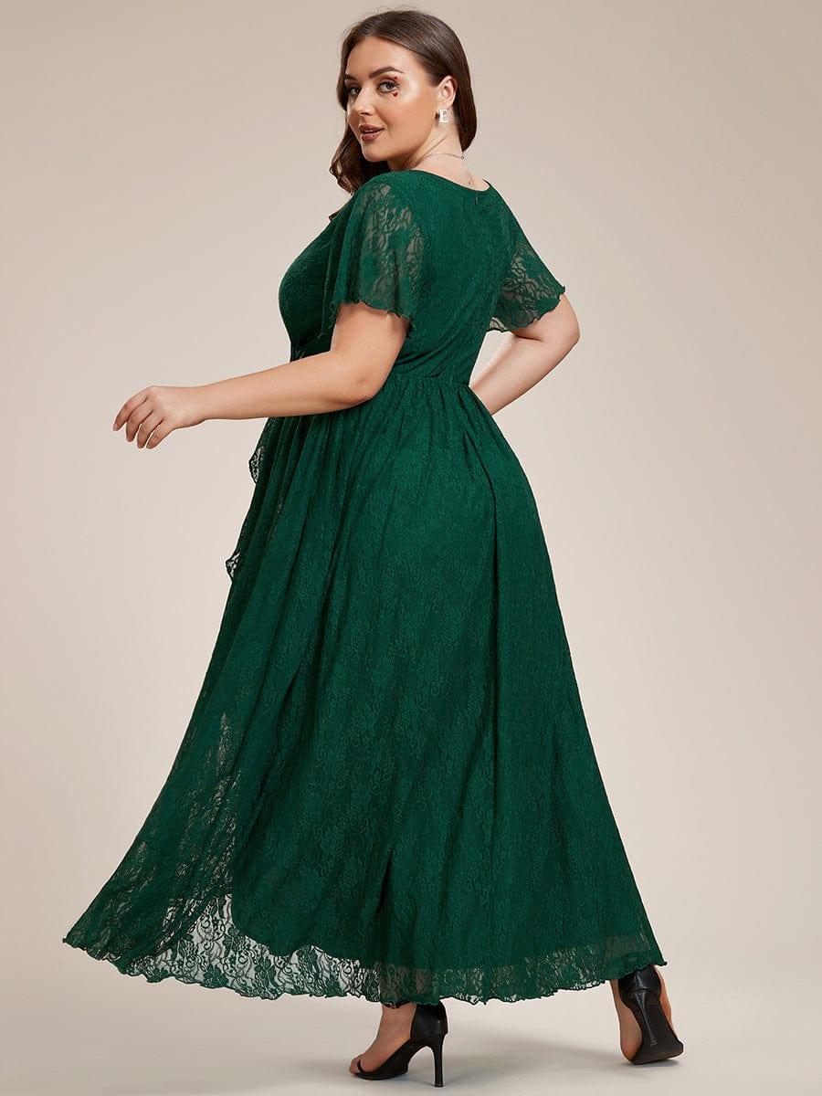 EE01489DG-PR2_71ae6fd0-90b1-4e6e-87a4-7ee5117c4ca0 Plus Size Short Sleeve Ruffled V-Neck A-Line Lace Wedding Guest Dress - Image 38