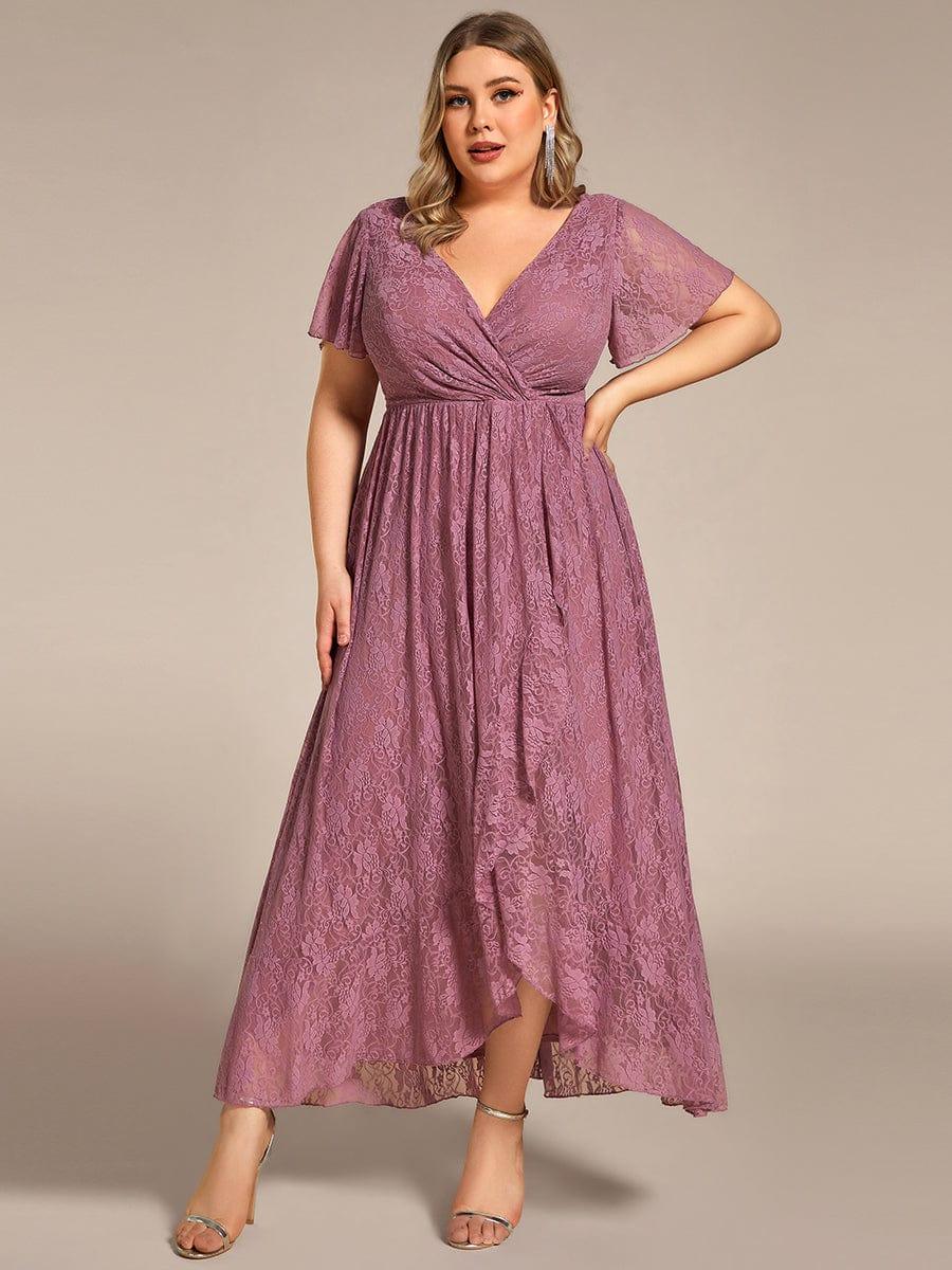 EE01489OD-PR4_9e3be76a-ebb4-44a9-9262-1fdb919dd816 Plus Size Short Sleeve Ruffled V-Neck A-Line Lace Wedding Guest Dress - Image 32