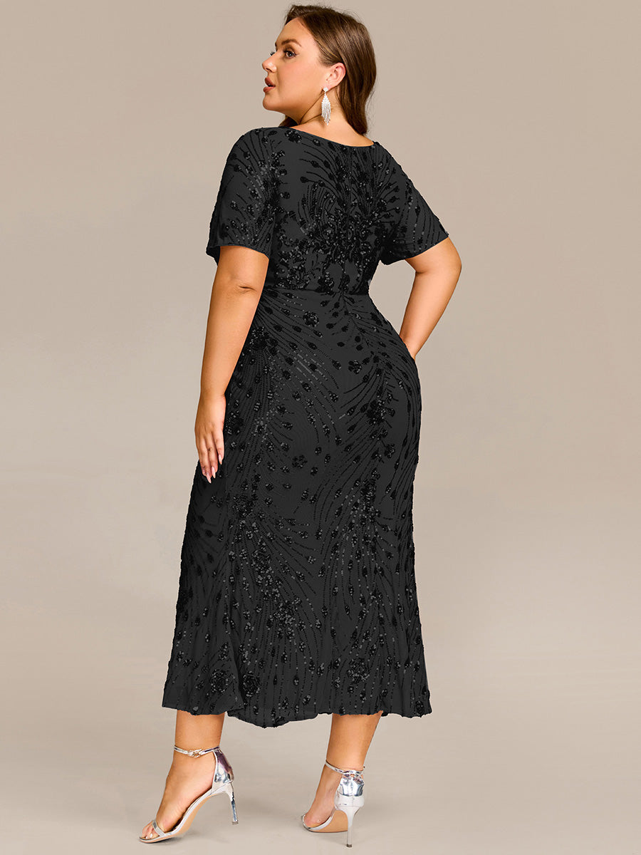 EE02387BK-PR2_0bec6dd0-1ff0-4232-906d-cee4ef63c88a Sequin Mermaid Round Neck Dress - Image 30