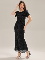 Sequin Mermaid Round Neck Dress - Image 32
