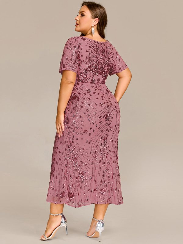 Sequin Mermaid Round Neck Dress - Image 2