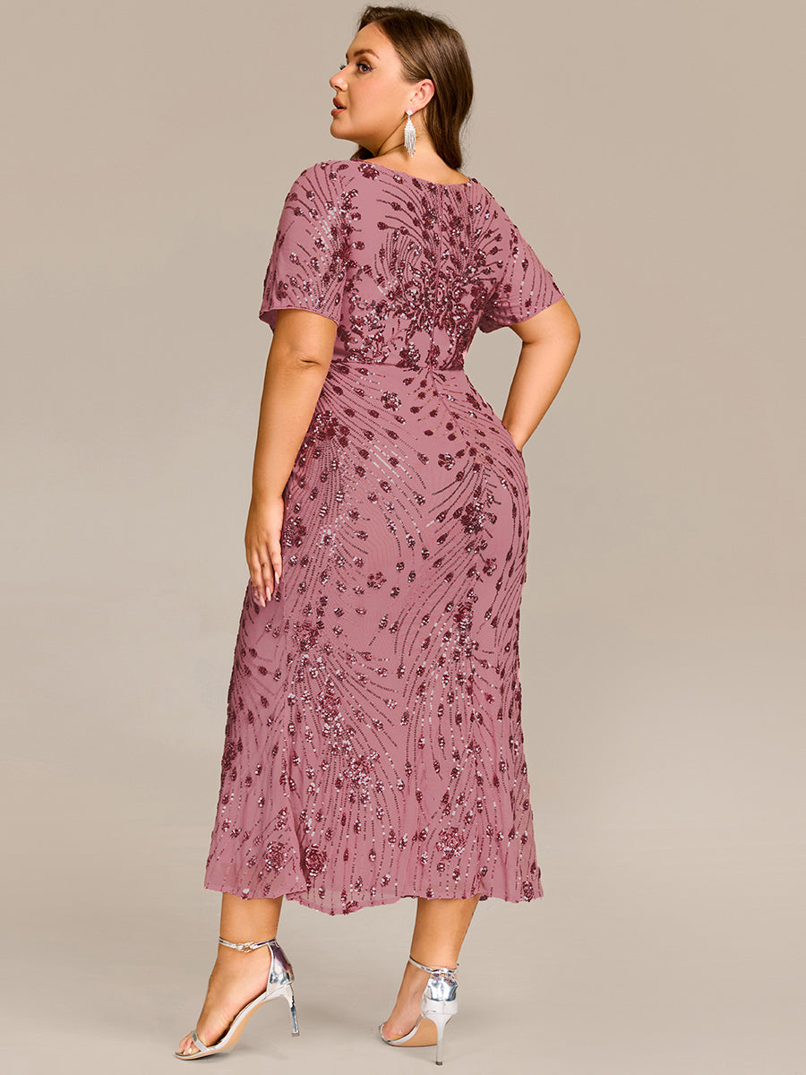 EE02387OD-PR2_5f0a9357-53ab-41a7-a447-bda6db9d33fe Sequin Mermaid Round Neck Dress - Image 2