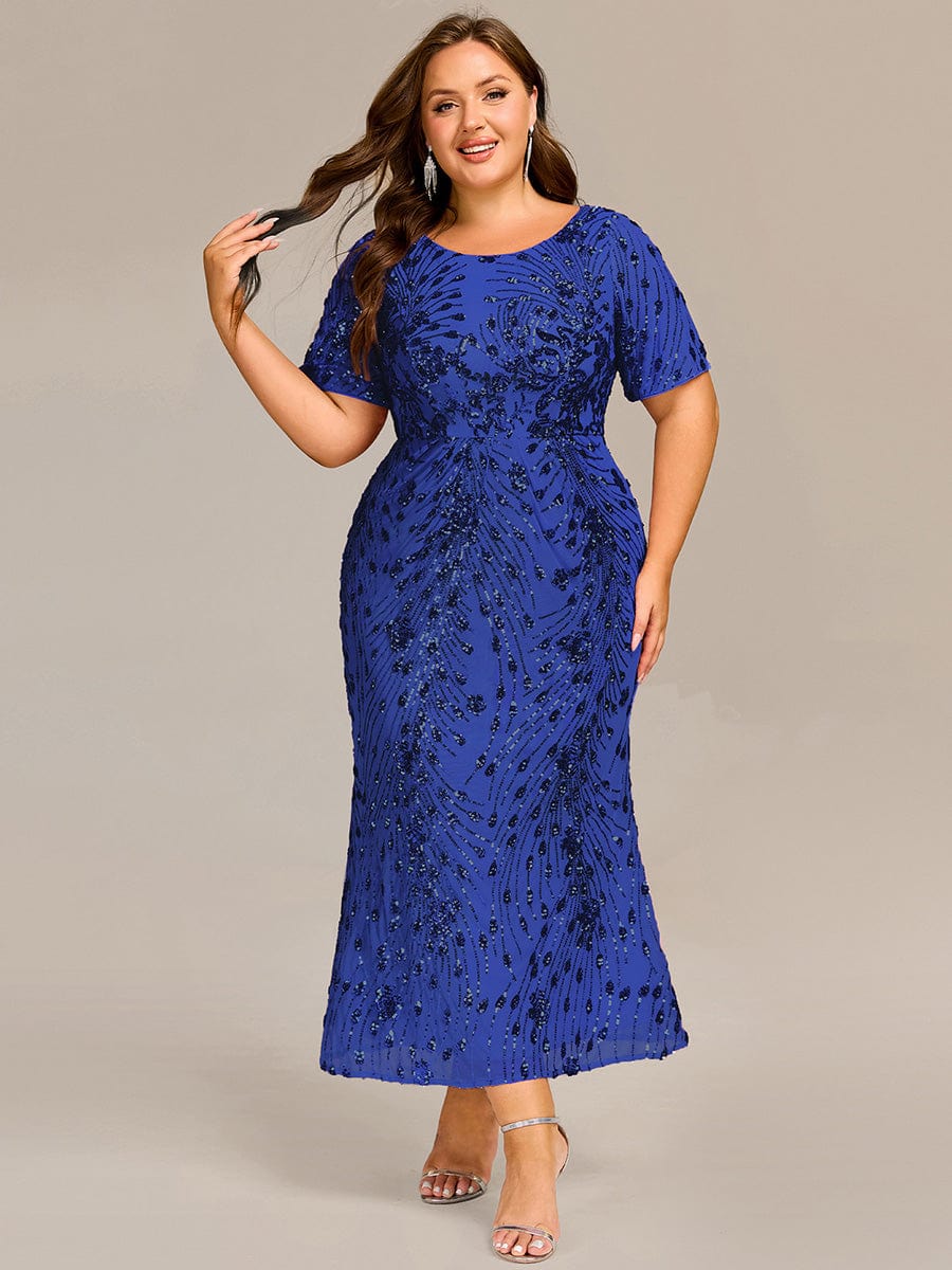EE02387SB-PR3 Plus Size Sequin Mermaid Formal Dress - Image 19