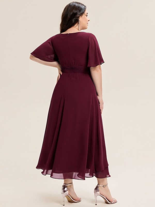Ruffle Sleeve Chiffon Midi Mother of the Bride Dress - Image 7