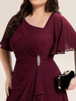 Ruffle Sleeve Chiffon Midi Mother of the Bride Dress - Image 8