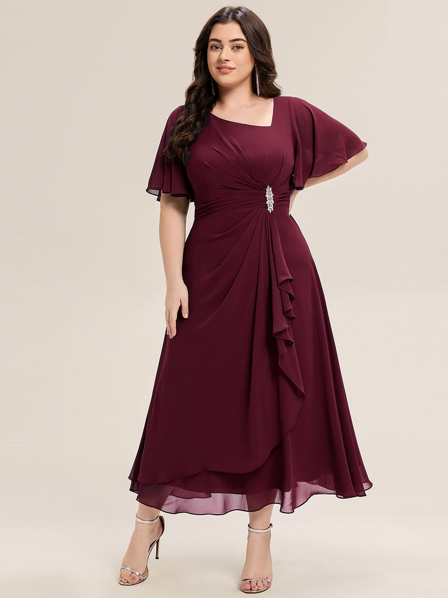 EE02463BD-PR_2fd93f33-5c0a-4596-ac38-09b43ac8319a Ruffle Sleeve Chiffon Midi Mother of the Bride Dress - Image 6