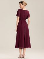 Ruffle Sleeve Chiffon Midi Mother of the Bride Dress - Image 2