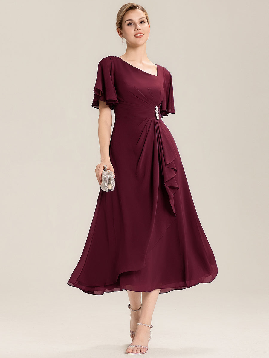 EE02463BD-R_ff10aff8-264b-4977-aa26-73bddb3e0ef9 Ruffle Sleeve Chiffon Midi Mother of the Bride Dress - Image 1