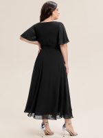 Ruffle Sleeve Chiffon Midi Mother of the Bride Dress - Image 17