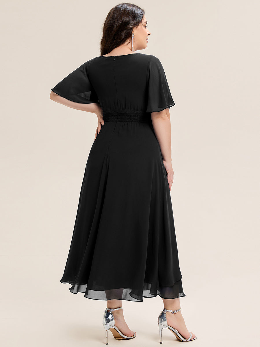EE02463BK-PR2_576f47be-aa60-4c1c-b35c-c7542ef2a15c Ruffle Sleeve Chiffon Midi Mother of the Bride Dress - Image 17