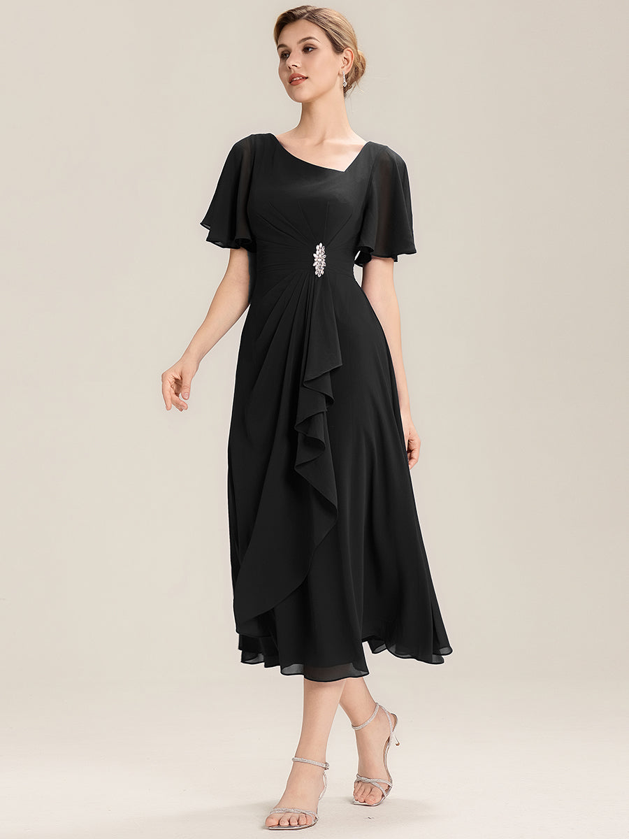 EE02463BK-R3_179a8a15-f1c8-4223-a488-ccdd1c2a8a20 Ruffle Sleeve Chiffon Midi Mother of the Bride Dress - Image 14