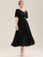 Ruffle Sleeve Chiffon Midi Mother of the Bride Dress - Image 15