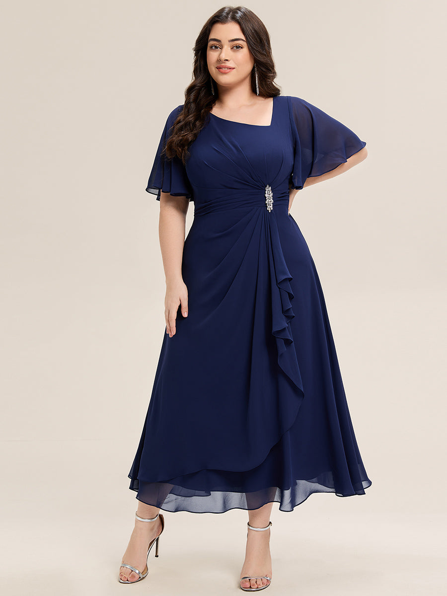 EE02463NB-PR_e036cae4-68fe-4985-b30d-b6a749e50f02 Ruffle Sleeve Chiffon Midi Mother of the Bride Dress - Image 26