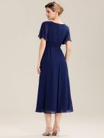 Ruffle Sleeve Chiffon Midi Mother of the Bride Dress - Image 22