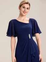 Ruffle Sleeve Chiffon Midi Mother of the Bride Dress - Image 23