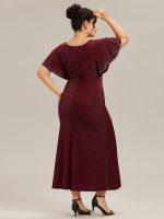 Plus Size Sequin Flutter Sleeve Formal Dress - Image 2