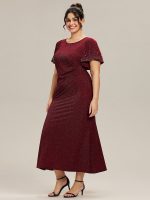 Plus Size Sequin Flutter Sleeve Formal Dress - Image 11