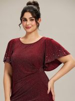 Plus Size Sequin Flutter Sleeve Formal Dress - Image 9