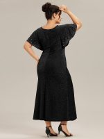 Plus Size Sequin Flutter Sleeve Formal Dress - Image 13
