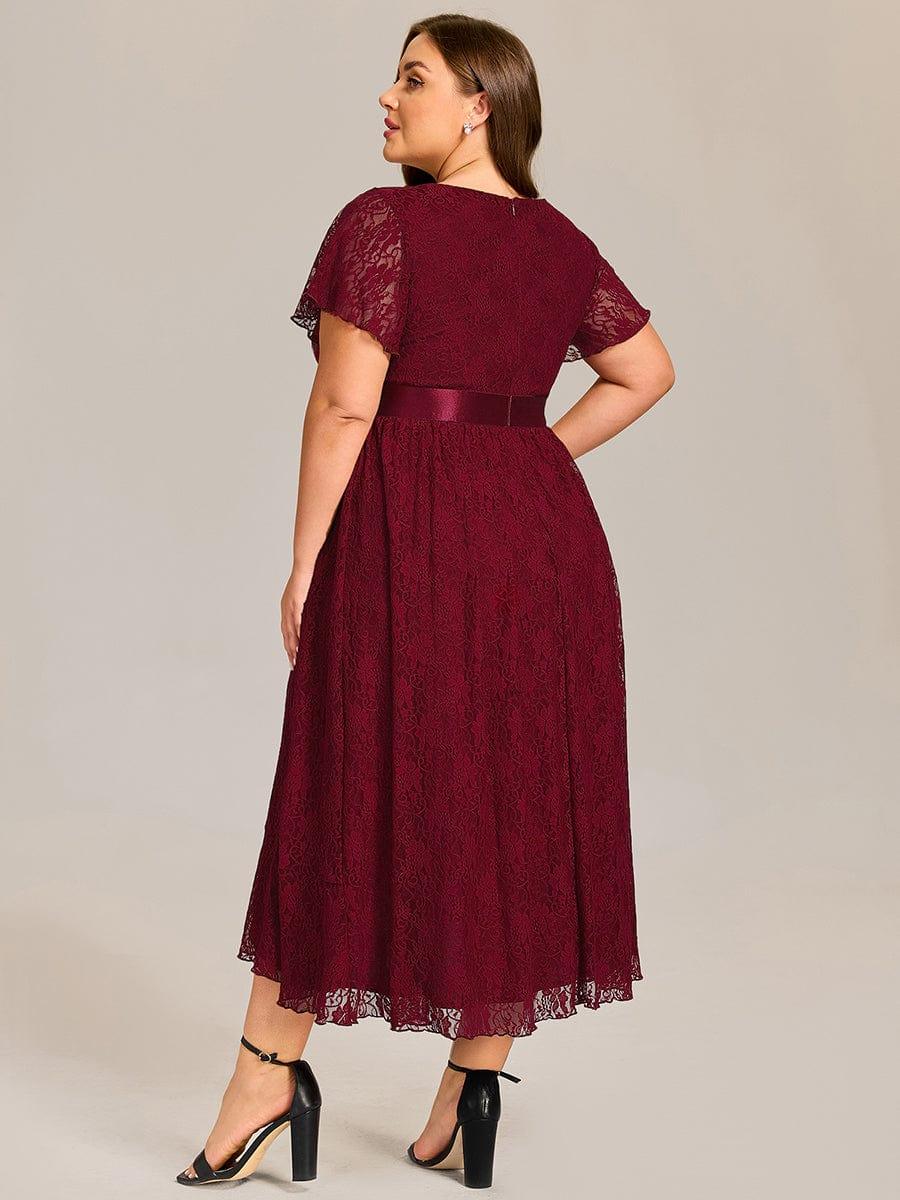 EE03489BD-PR2_877f1ad0-c220-471b-b2f9-c8a140260fe3 Plus Size Ruffled Sleeve Empire Waist Lace Wedding Guest Dress - Image 13