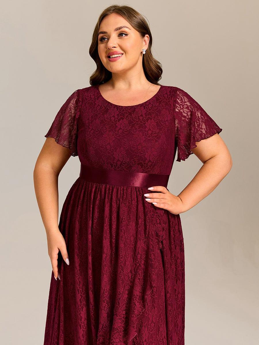 EE03489BD-PR5_2b9e396f-1e63-49fa-acc9-9e4b912f4df9 Plus Size Ruffled Sleeve Empire Waist Lace Wedding Guest Dress - Image 14