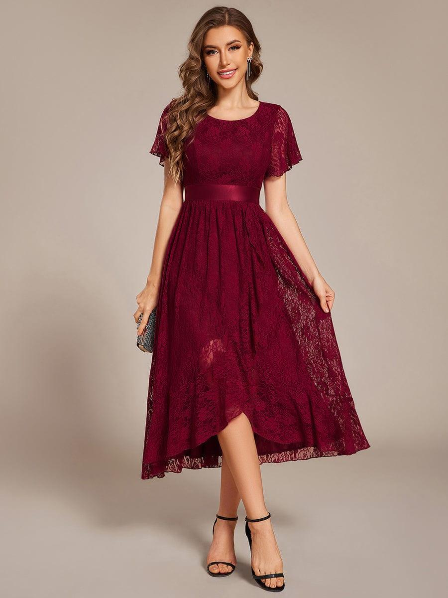 EE03489BD-R_3ab83c39-45e5-4311-9c89-23b6bad3969a Ruffled Sleeve Empire Waist Lace Wedding Guest Dress - Image 2