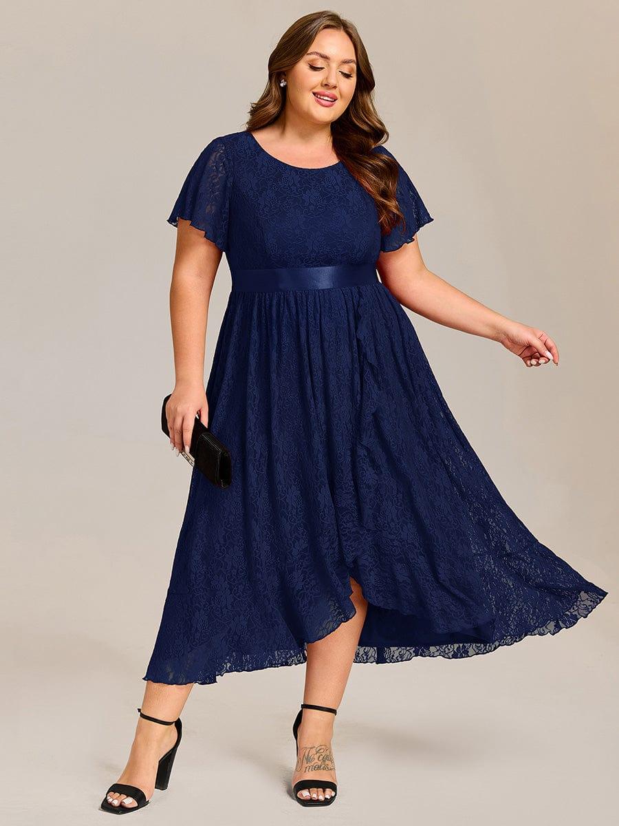 EE03489NB-PR3_252ae7fe-6f27-49b6-82d7-9453fe749b2a Plus Size Ruffled Sleeve Empire Waist Lace Wedding Guest Dress - Image 8