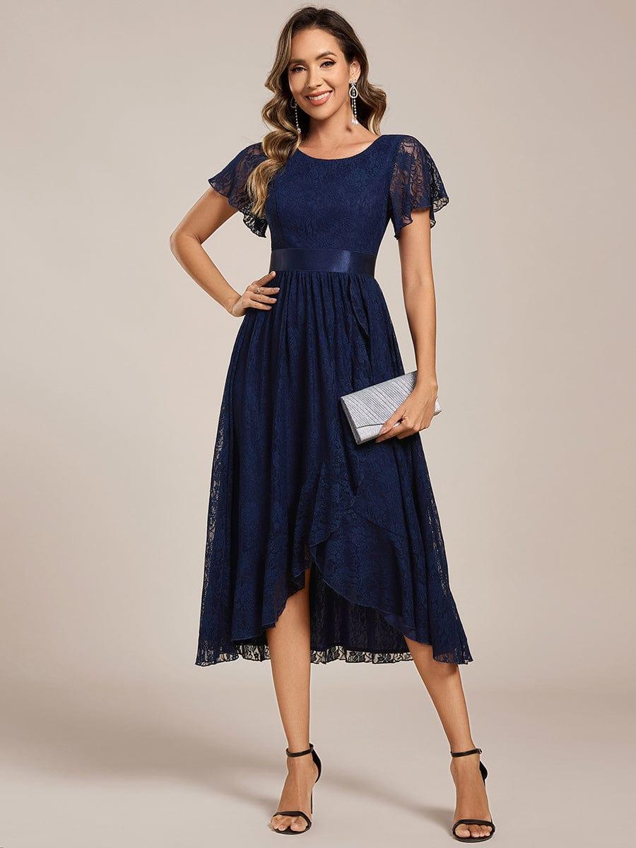 EE03489NB-R3_7ae547fe-4297-4f25-b6ee-4d0f9d411881 Ruffled Sleeve Empire Waist Lace Wedding Guest Dress - Image 18