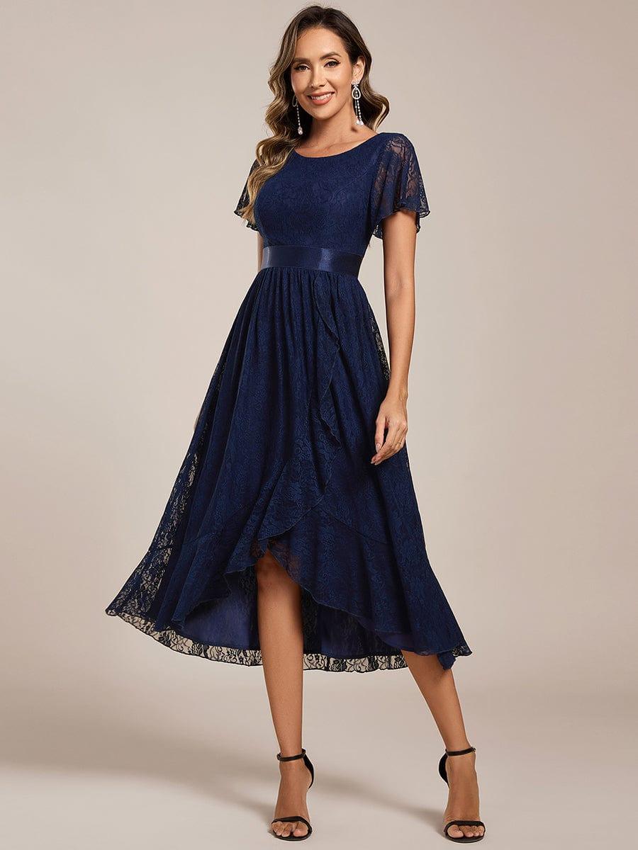 EE03489NB-R_0f1b11ca-2893-4b9e-9c6a-17104d8bab08 Ruffled Sleeve Empire Waist Lace Wedding Guest Dress - Image 15