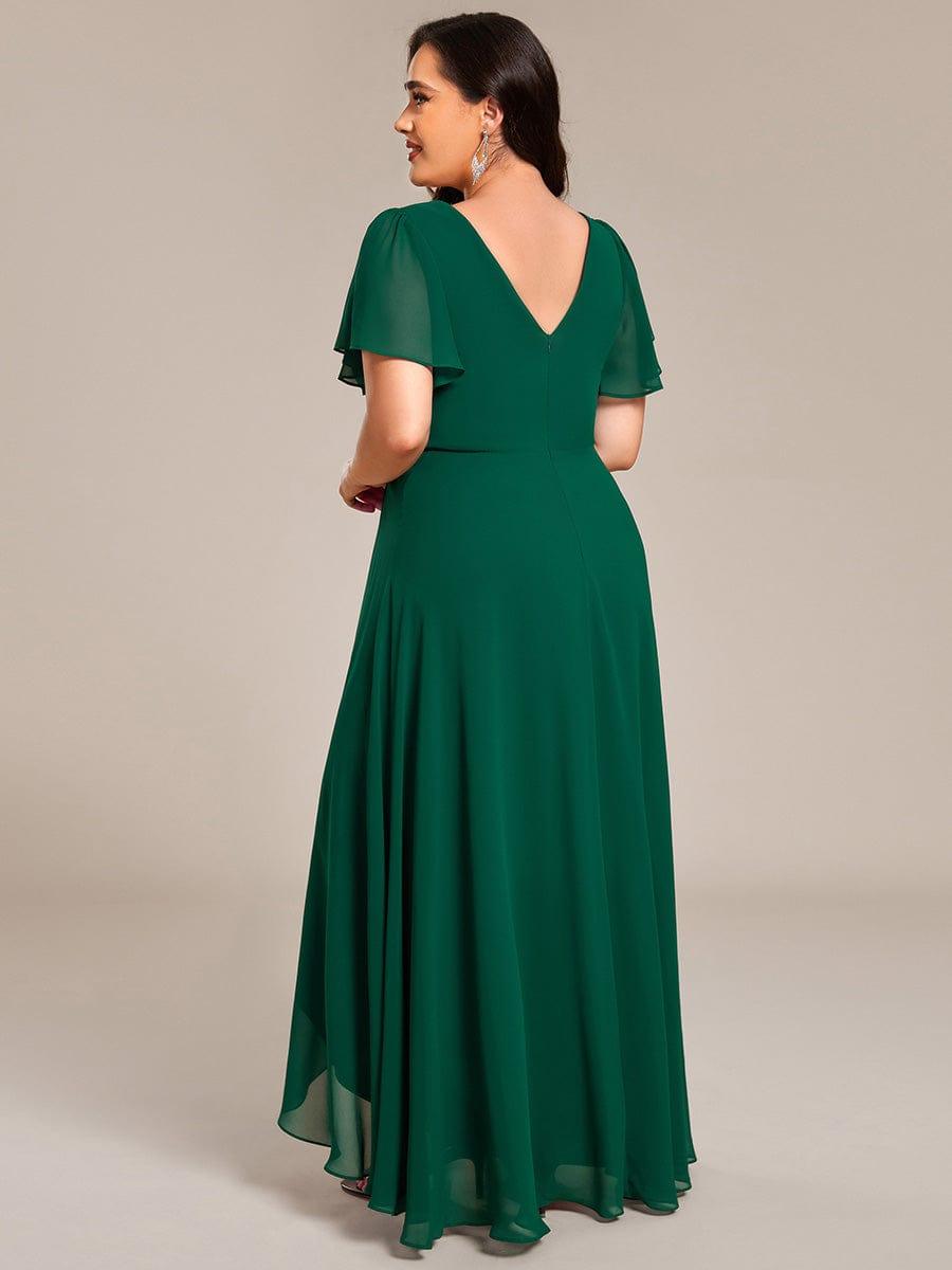 EE41981DG-PR2 Double V-Neck Waist Trimmed Chiffon Formal Evening Dress - Image 25