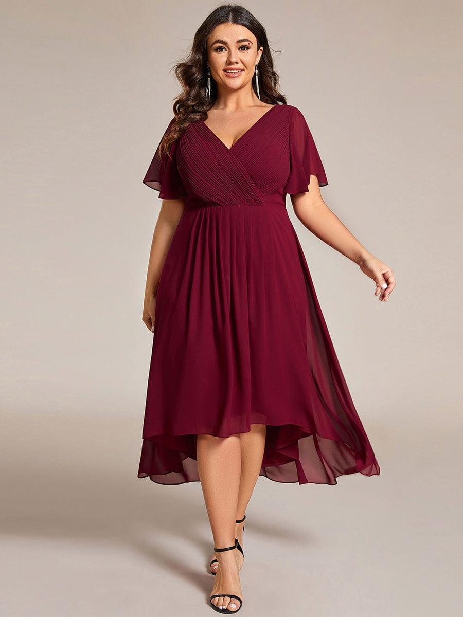 EG01923BD-PR4_a3bd38da-7001-44cc-be56-3417522ef50a Plus Size Double V-Neck Ruffles Sleeve Chiffon Midi Wedding Guest Dress - Image 27