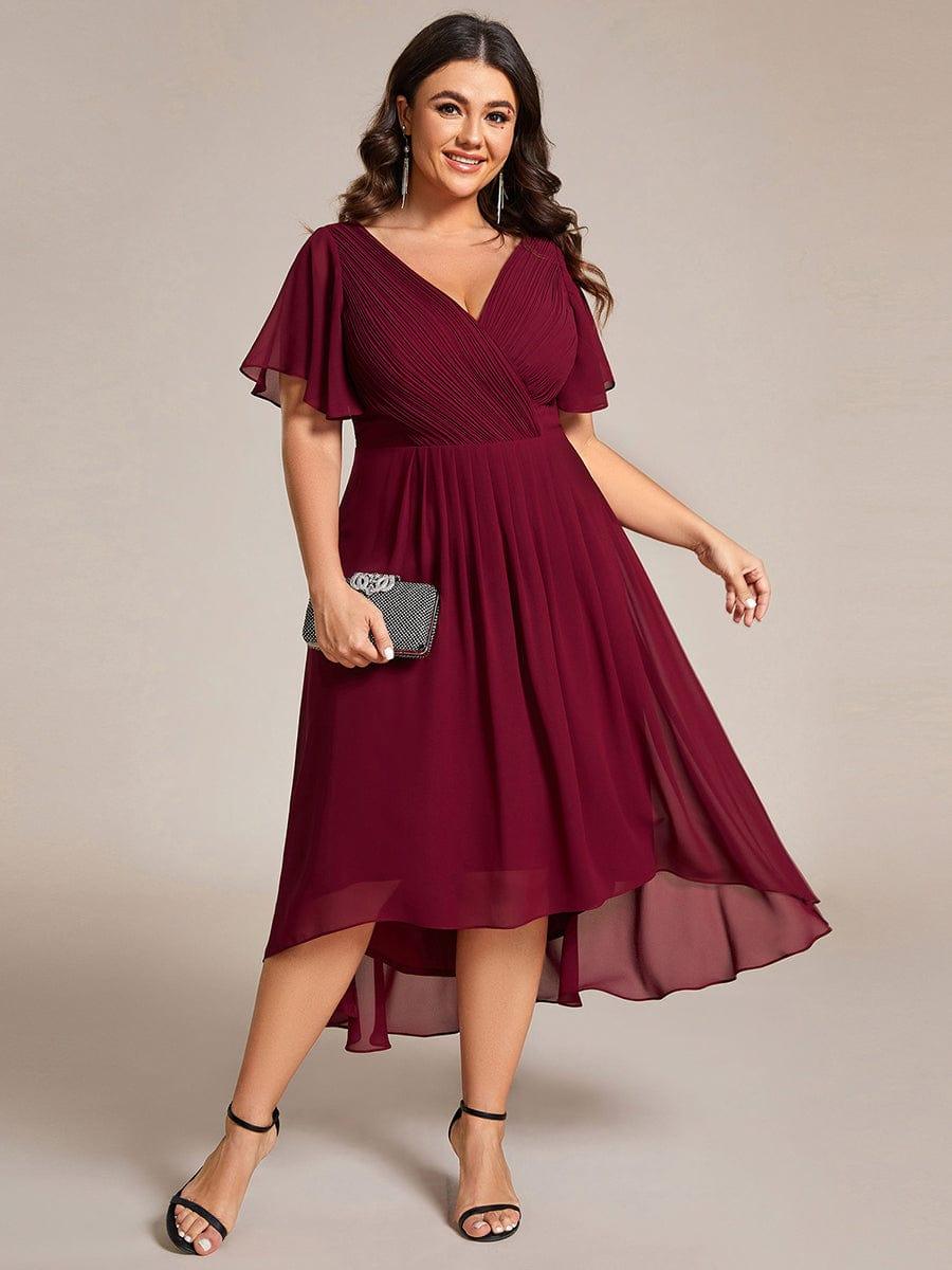 EG01923BD-PR_8e594ed1-53cb-4378-bc47-c07a42cb789b Plus Size Double V-Neck Ruffles Sleeve Chiffon Midi Wedding Guest Dress - Image 24