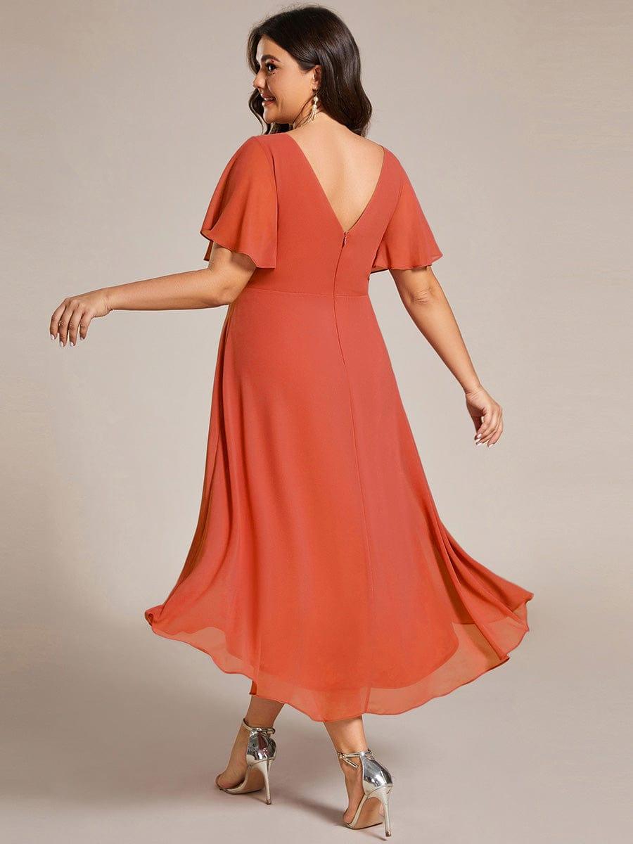 EG01923BO-PR2_2701b196-293e-4bf5-a4d7-2b9942aeb412 Plus Size Double V-Neck Ruffles Sleeve Chiffon Midi Wedding Guest Dress - Image 55