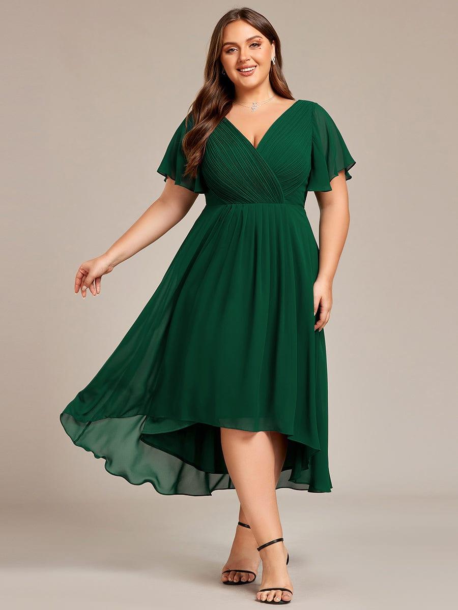 EG01923DG-PR_2c247a23-06ef-4a3a-bbe3-df77c0c1d5c8 Plus Size Double V-Neck Ruffles Sleeve Chiffon Midi Wedding Guest Dress - Image 22