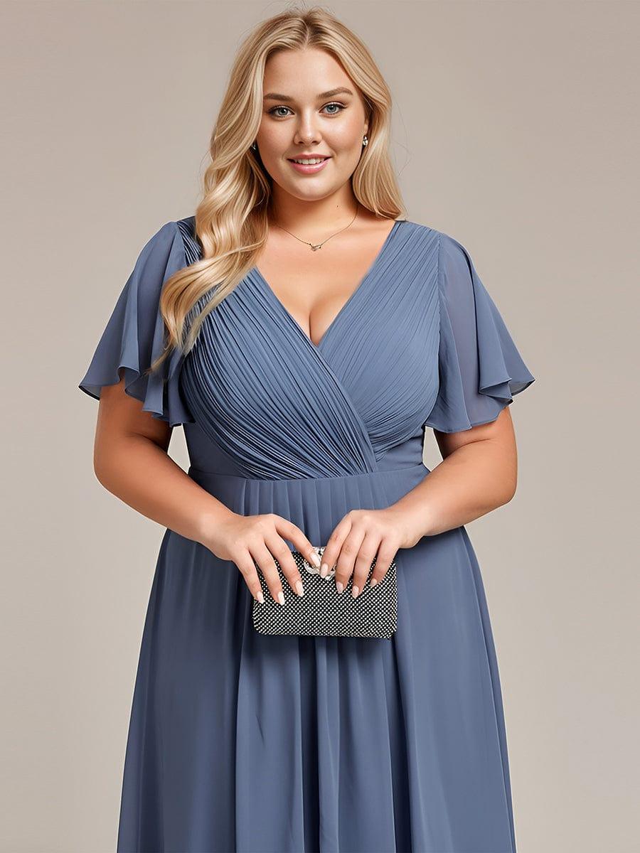 EG01923DN-PR205_0ecc0407-7589-42f0-af61-adacf1723d13 Plus Size Double V-Neck Ruffles Sleeve Chiffon Midi Wedding Guest Dress - Image 75