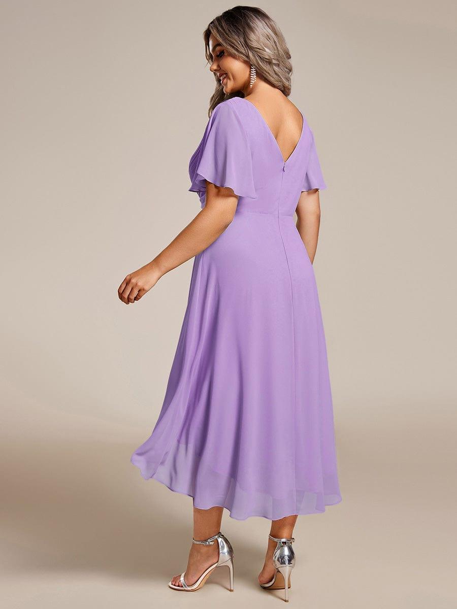 EG01923LV-PR2_763e3e0c-201e-4651-b5db-3db853a7a4f8 Plus Size Double V-Neck Ruffles Sleeve Chiffon Midi Wedding Guest Dress - Image 50