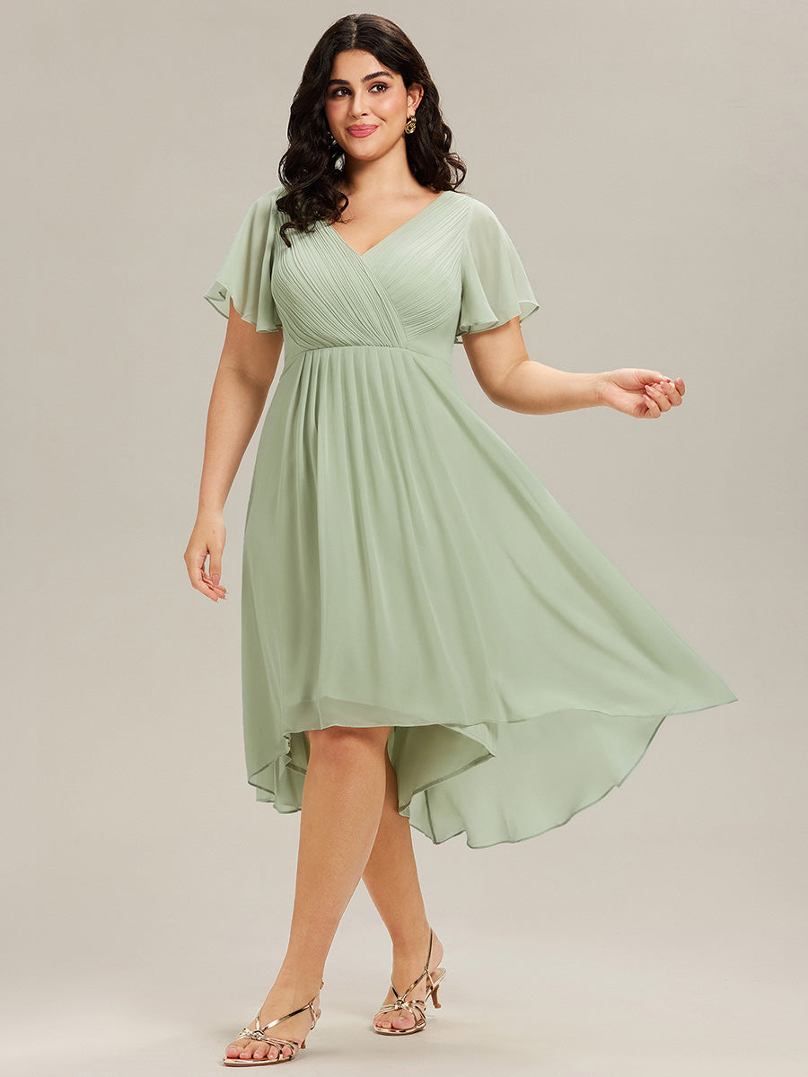 EG01923MG-PR4_de3fa095-ec99-42ec-8118-8b6bd09d92de Plus Size Double V-Neck Ruffles Sleeve Chiffon Midi Wedding Guest Dress - Image 42