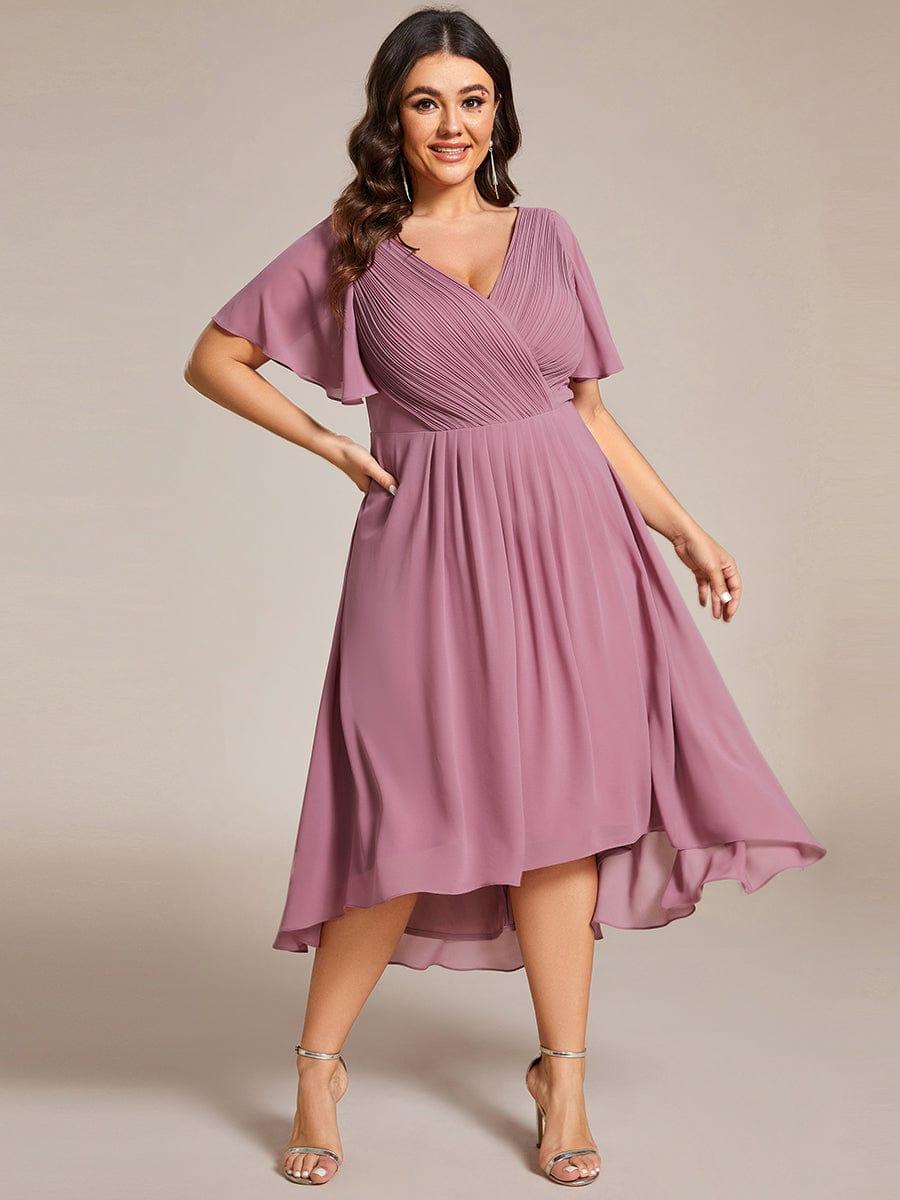 EG01923OD-PR4_e8f9037e-ead2-4aeb-947c-b6949257cbb5 Plus Size Double V-Neck Ruffles Sleeve Chiffon Midi Wedding Guest Dress - Image 34