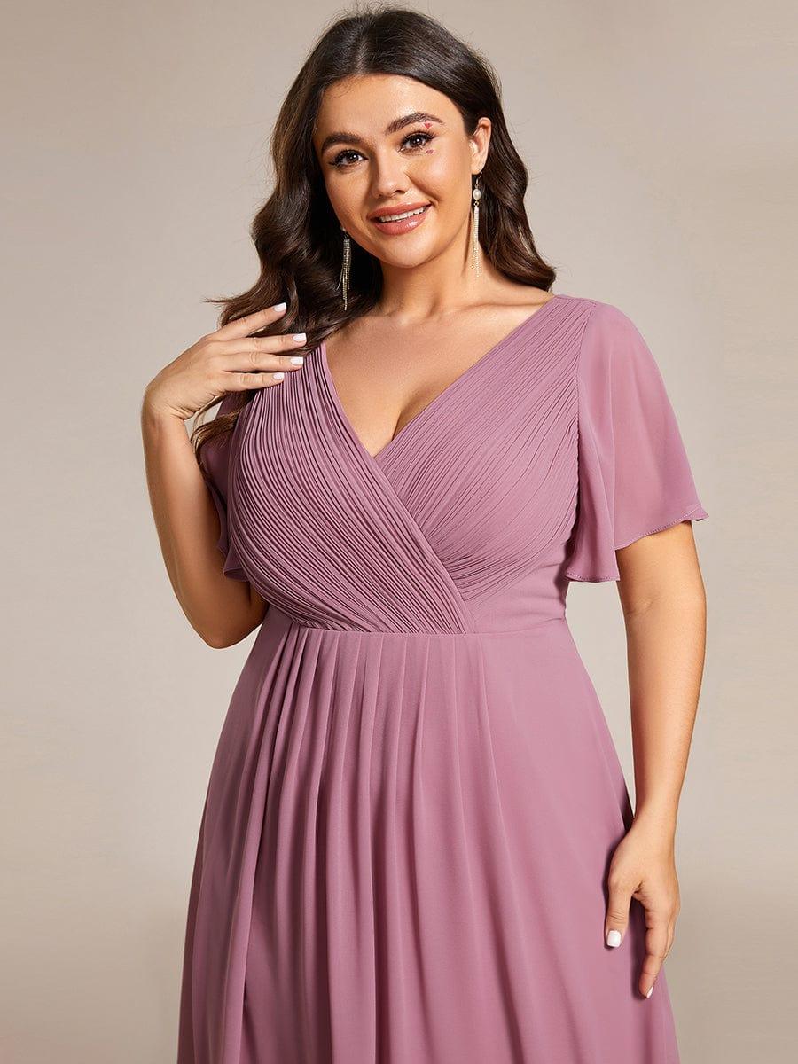 EG01923OD-PR5_42229f81-cce7-457e-92ba-687becdba3c9 Plus Size Double V-Neck Ruffles Sleeve Chiffon Midi Wedding Guest Dress - Image 33
