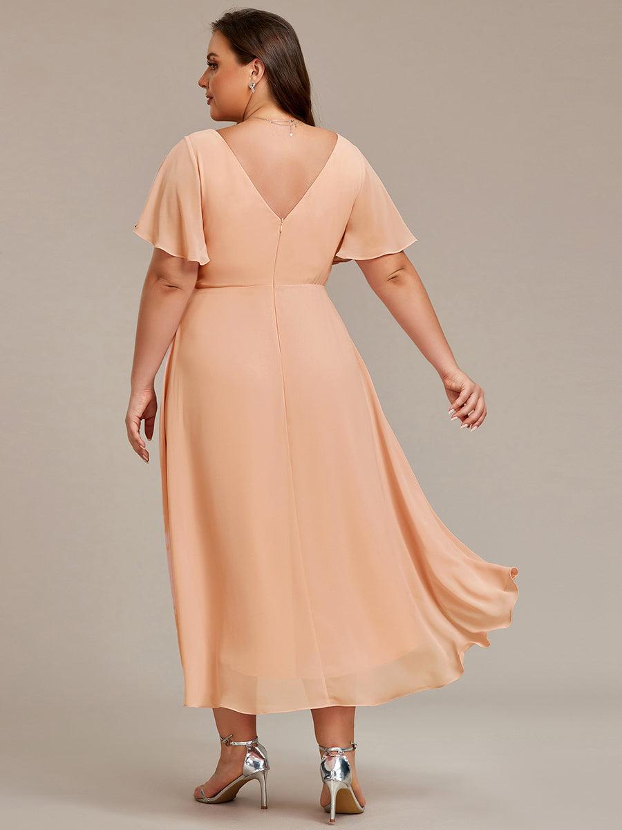 EG01923PE-PR2_1f319765-1afa-49c7-ba4b-e5966ea7d39e Plus Size Double V-Neck Ruffles Sleeve Chiffon Midi Wedding Guest Dress - Image 81