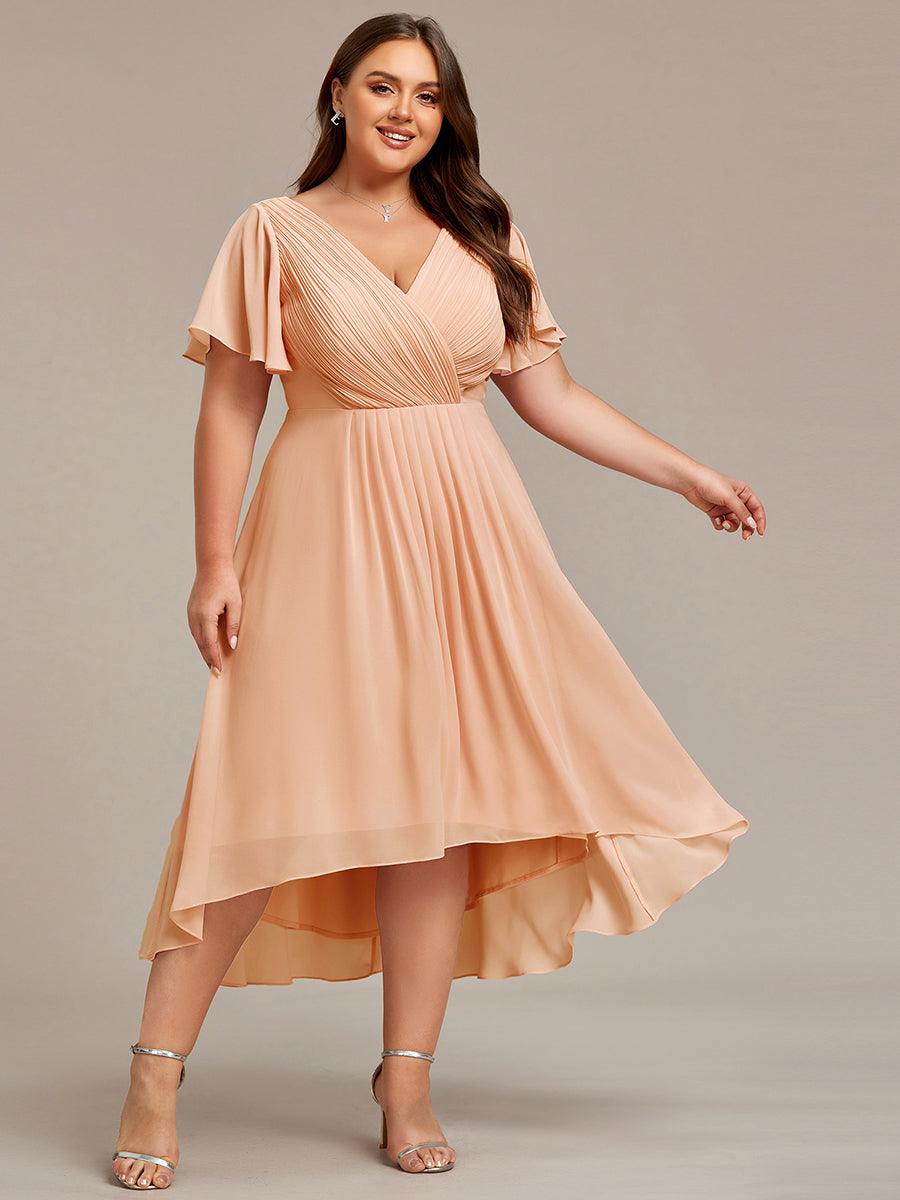 EG01923PE-PR3_b55959e2-5cf5-484e-9f6a-d2aca48033ef Plus Size Double V-Neck Ruffles Sleeve Chiffon Midi Wedding Guest Dress - Image 83