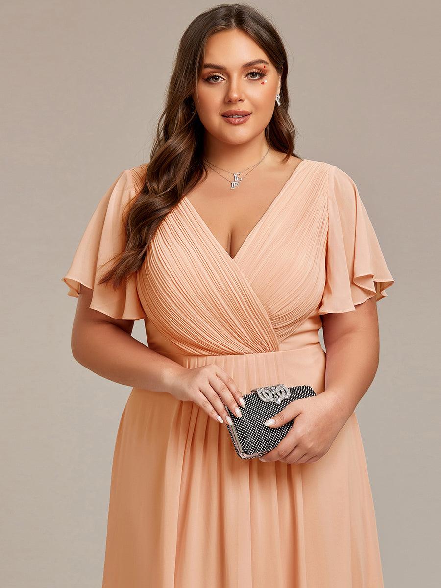 EG01923PE-PR5_ffc57d2c-99ea-4116-9e86-58545455c7be Plus Size Double V-Neck Ruffles Sleeve Chiffon Midi Wedding Guest Dress - Image 82