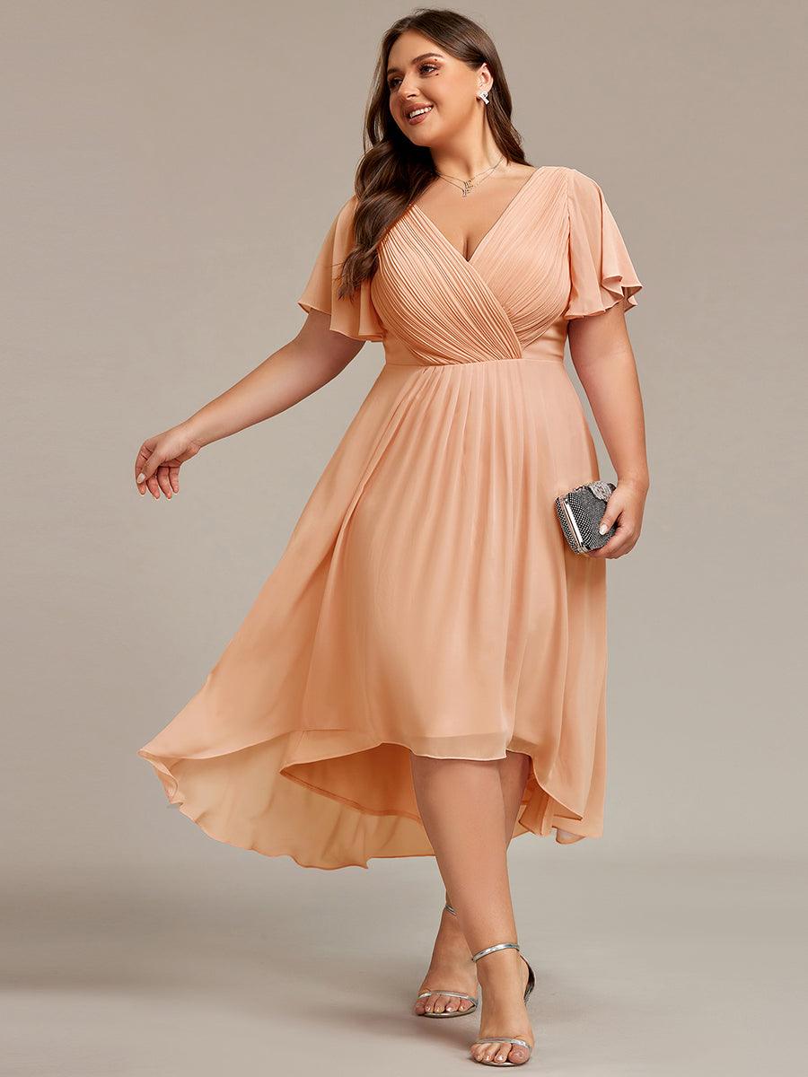 EG01923PE-PR_bae74c52-dc22-4c62-afc2-6d8249b7858d Plus Size Double V-Neck Ruffles Sleeve Chiffon Midi Wedding Guest Dress - Image 80