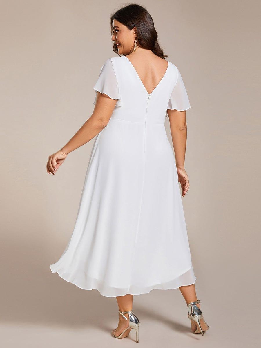 EG01923WH-PR2_601a999b-9640-4967-8bc2-a65bf795ef02 Plus Size Double V-Neck Ruffles Sleeve Chiffon Midi Wedding Guest Dress - Image 37