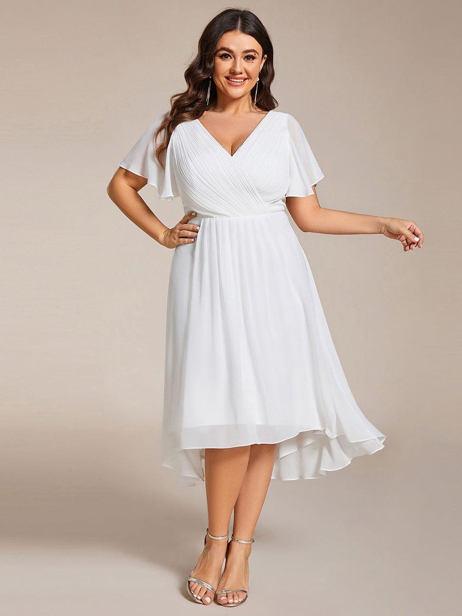EG01923WH-PR4_44407b38-7f5c-4528-8f64-6223af5f029e Plus Size Double V-Neck Ruffles Sleeve Chiffon Midi Wedding Guest Dress - Image 40